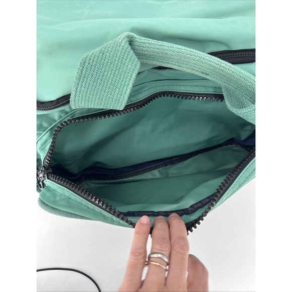 Lands End Summit YKK Duffle Bag-Green/Blue-Travel-Front & Side Zip Pockets - Picture 13 of 16